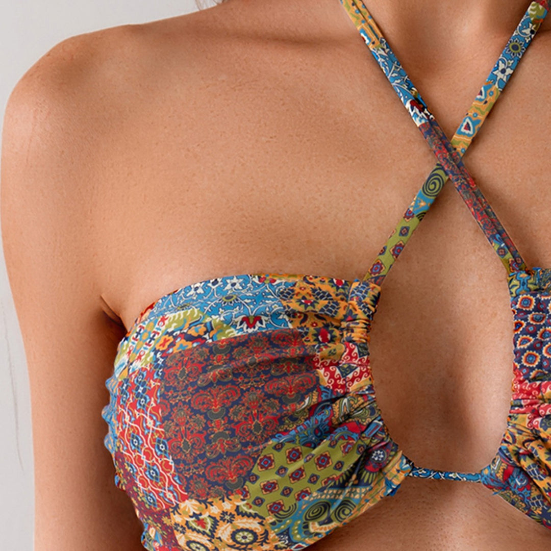 Damen Bandeau-Bikini-Set mit raffinierten Bindebändern Echo Archiv