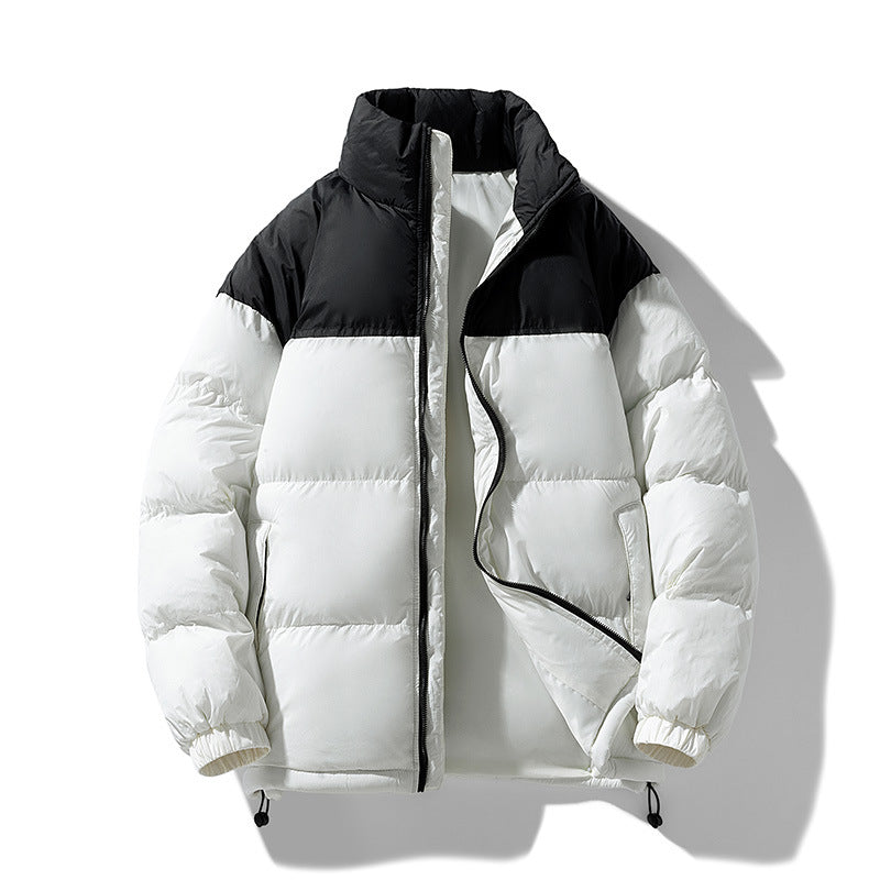 Herren gepolsterte Thermo-Daunenimitatjacke mit hohem Stehkragen und Kordelzug – Marzano