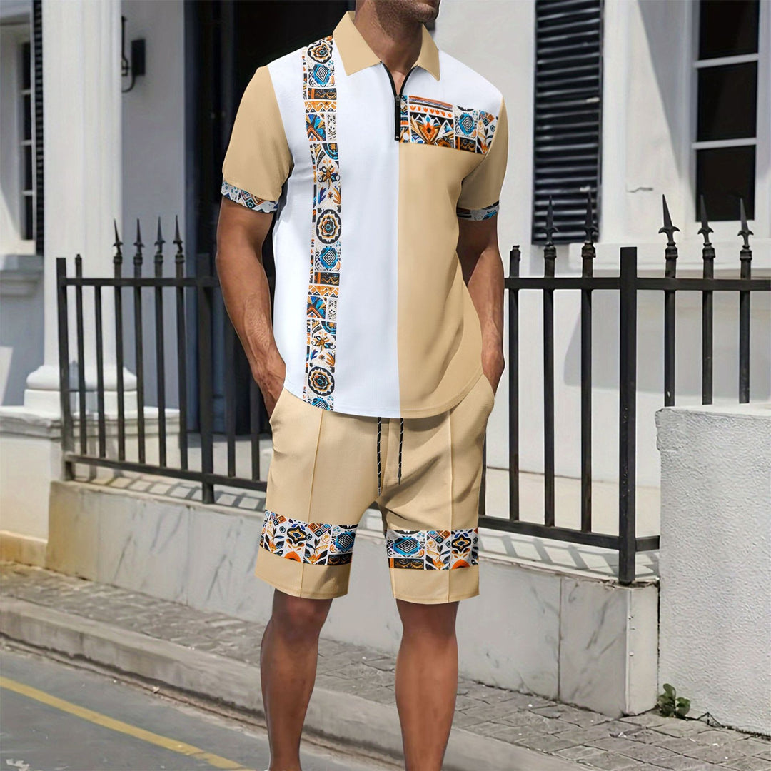 Herren modisches Freizeit-Outfit mit stilvollem Muster Echoarchiv