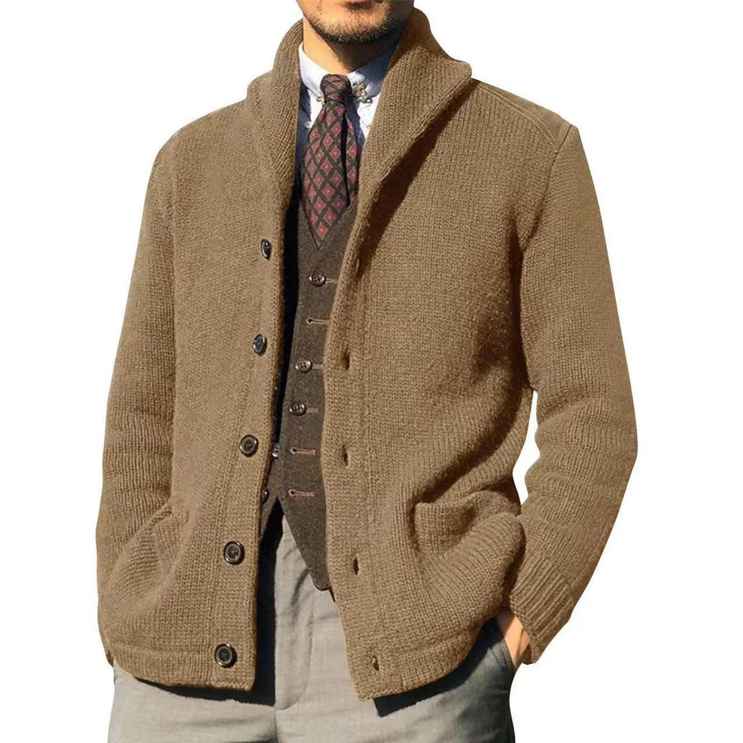 Herren Strickjacke im modernen Casual-Stil mit Schalkragen Echoarchiv