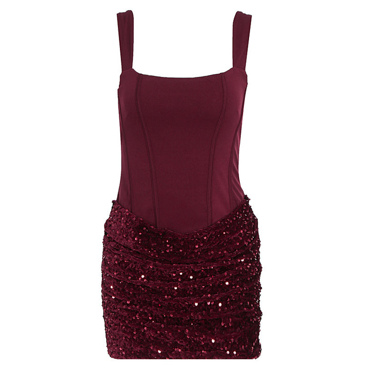 Damen Glamouröses Partykleid mit Pailletten und Raffung Echo Archiv