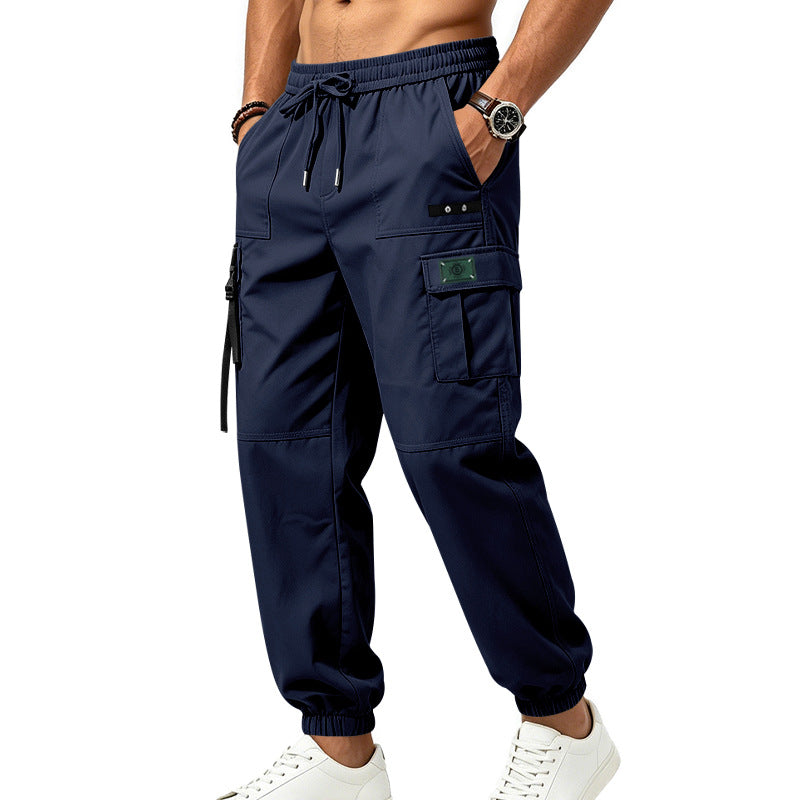 Herren Cargo-Jogginghose mit Kordelzug elastischen Bündchen und Multifach-Taschen – Bravaro