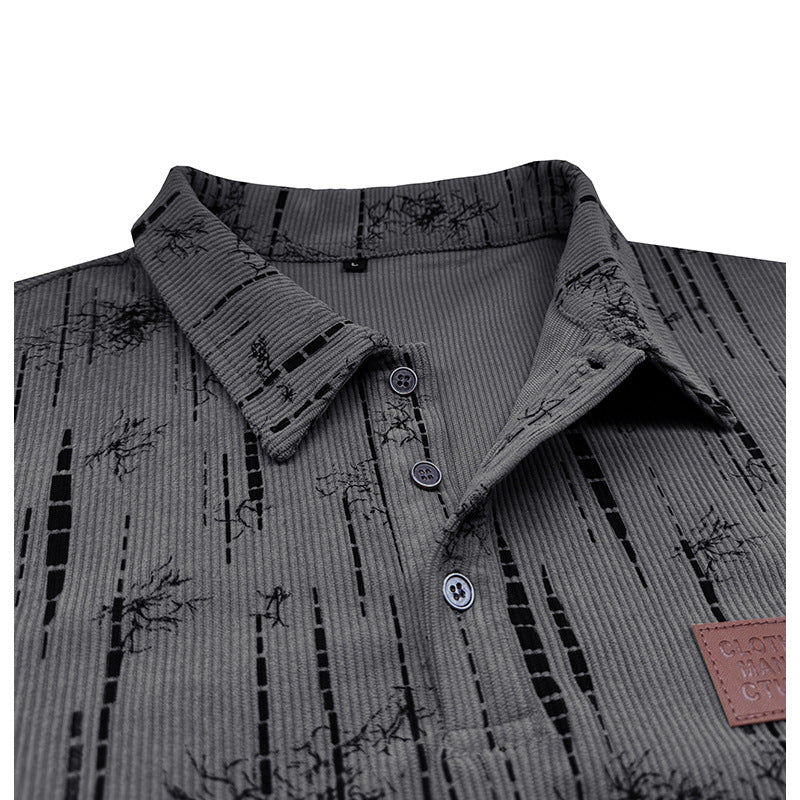 Herren lässiger Pullover mit knöpfbarem Kragen Echoarchiv