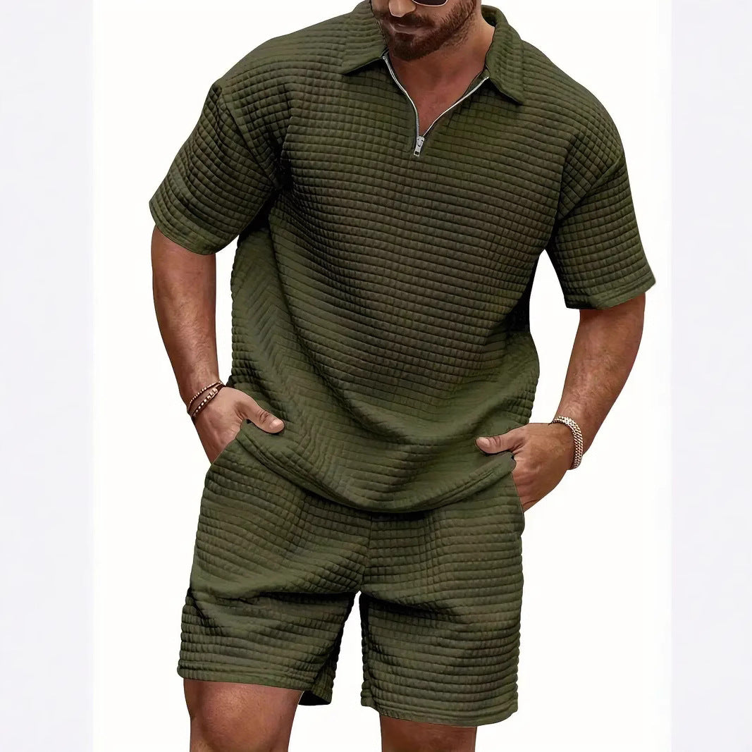 Herren Kurzarm-Polo mit praktischen Reißverschlussdetail Echoarchiv