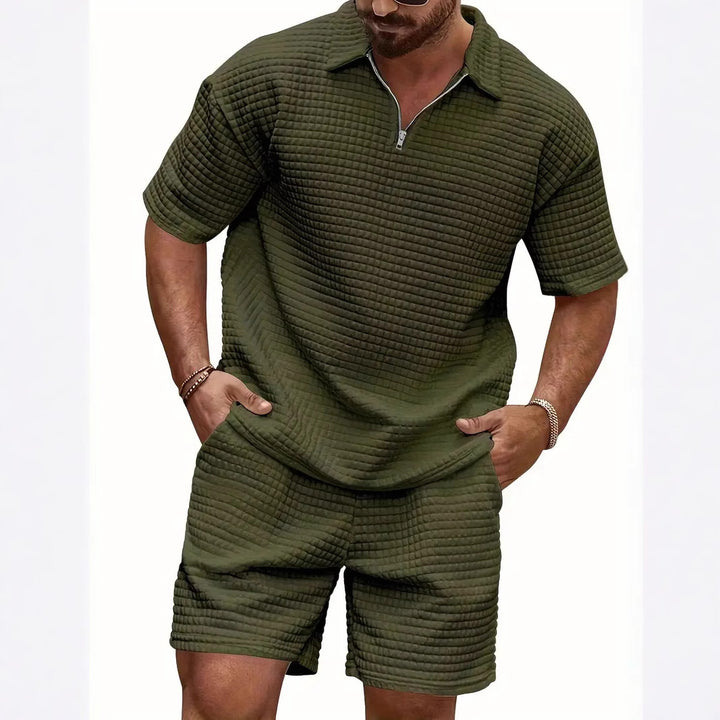 Herren Kurzarm-Polo mit praktischen Reißverschlussdetail Echoarchiv