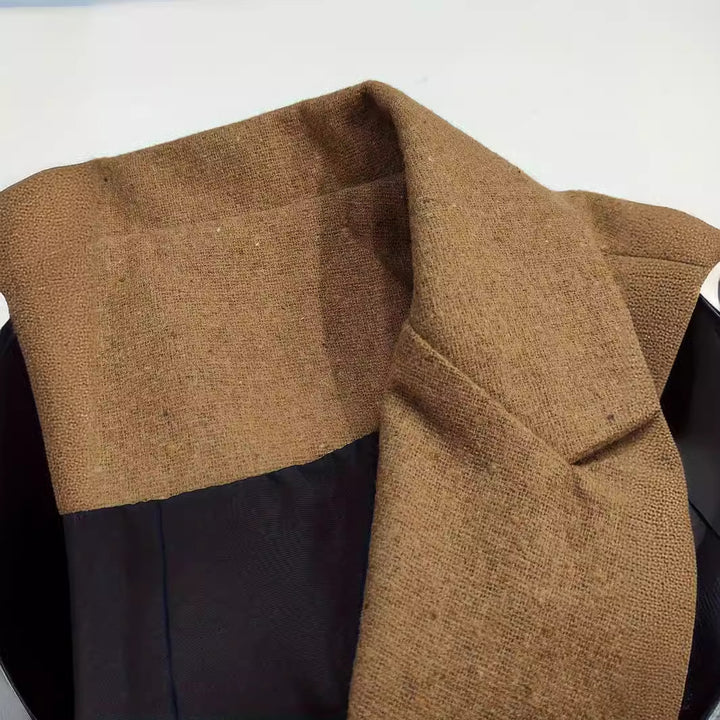 Herren Vintage-inspirierte Tweed-Weste mit Reverskragen, Paspeltaschen und Slim-Fit – Taviero