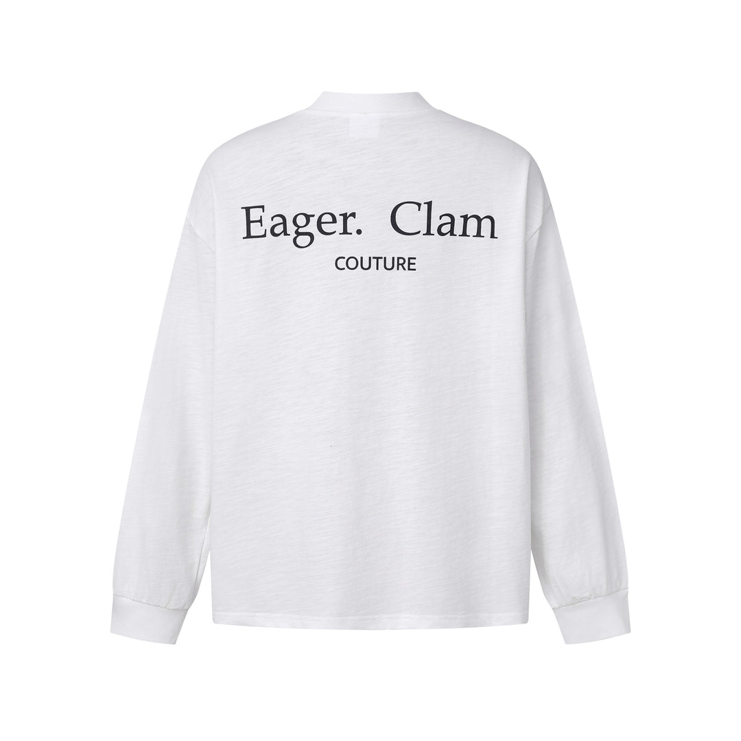 Unisex Oversize-Langarmshirt mit Slub-Baumwolle und halbhohem Rollkragen Echoarchiv
