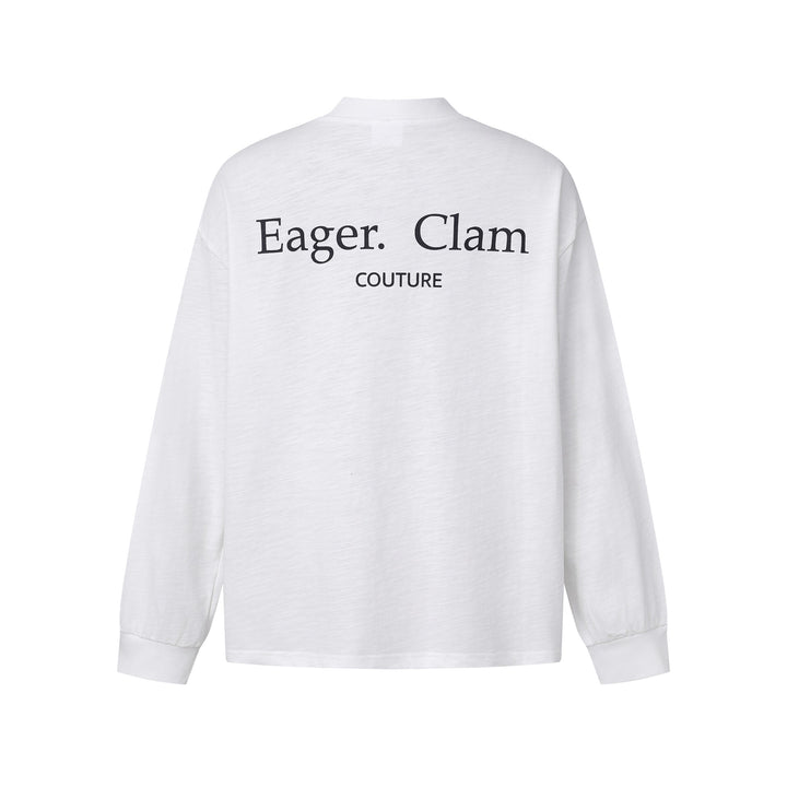 Unisex Oversize-Langarmshirt mit Slub-Baumwolle und halbhohem Rollkragen Echoarchiv