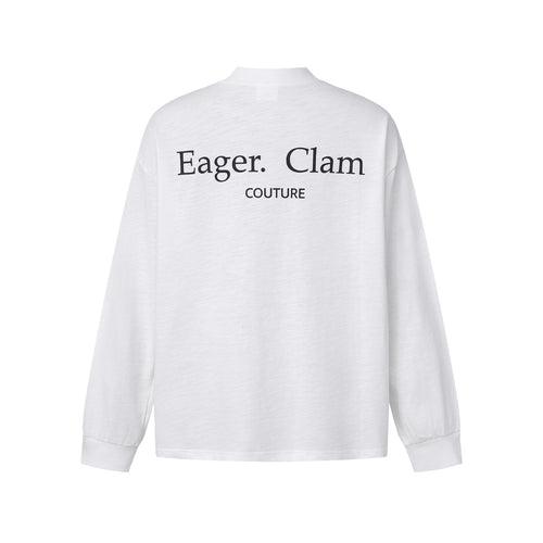 Unisex Oversize-Langarmshirt mit Slub-Baumwolle und halbhohem Rollkragen Echoarchiv