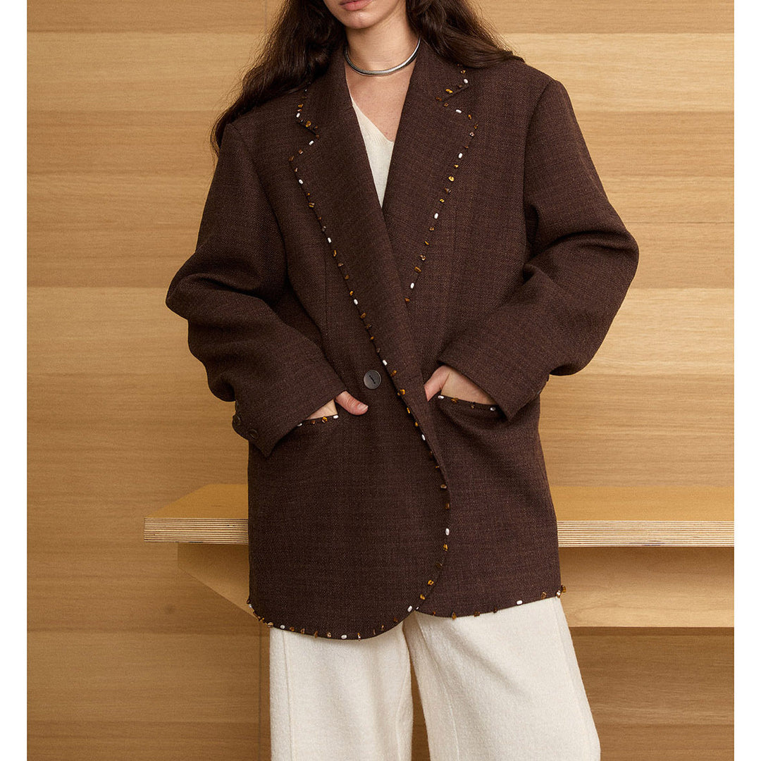 Damen Oversized Blazer mit Dekorstich Echoarchiv