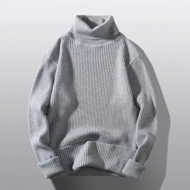 Herren bequemer Rollkragenpullover aus strukturiertem Strick Echoarchiv