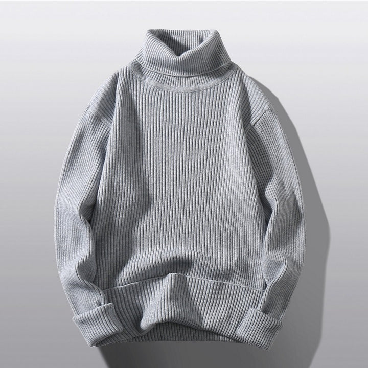 Herren bequemer Rollkragenpullover aus strukturiertem Strick Echoarchiv