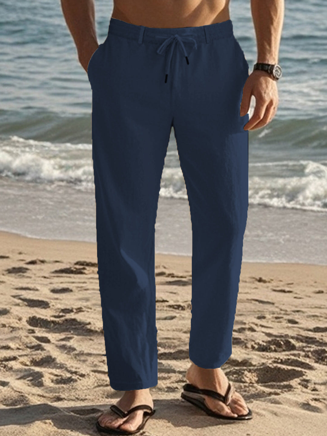 Herren lässige Strandhose mit verstellbarem Kordelzug und praktischen Seitentaschen Echoarchiv