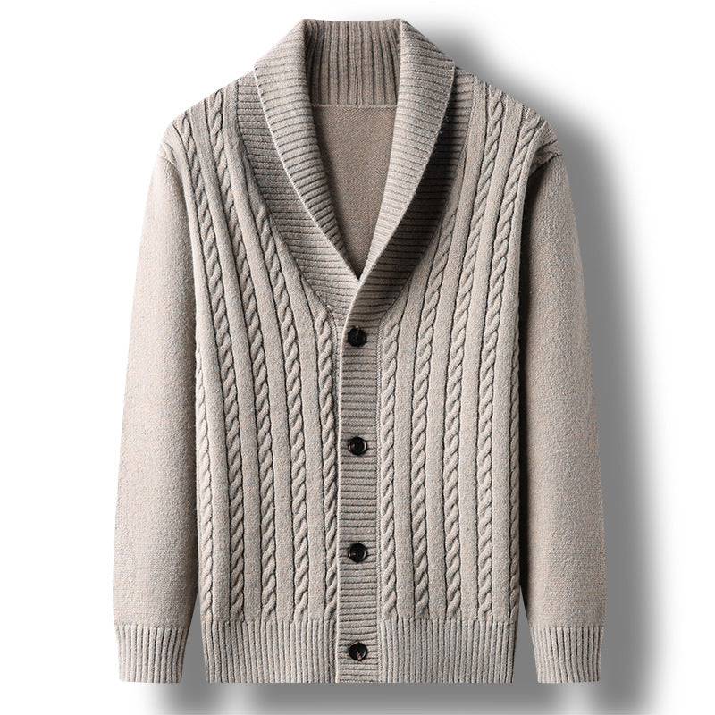 Herren Strickjacke mit strukturiertem Design und elegantem Kragen Echoarchiv