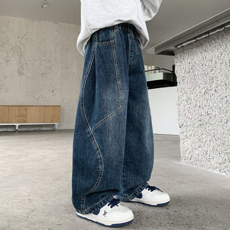 Damen Weit geschnittene Jeans mit elastischem Bund Echo Archiv
