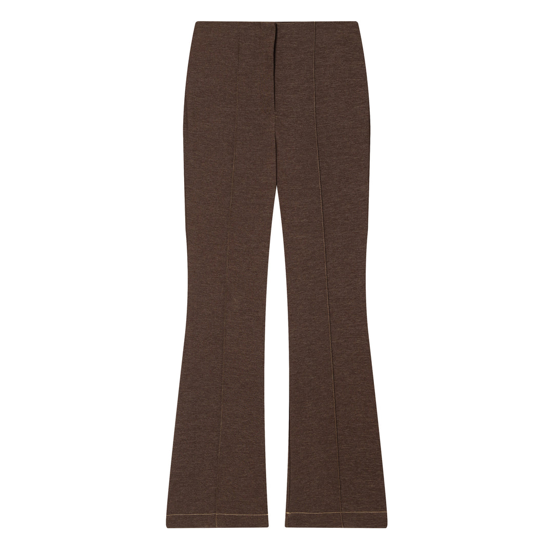 Damen hochtaillierte Jersey-Hose mit dekorativer Mittelnaht und leichtem Schlag – Avélisse