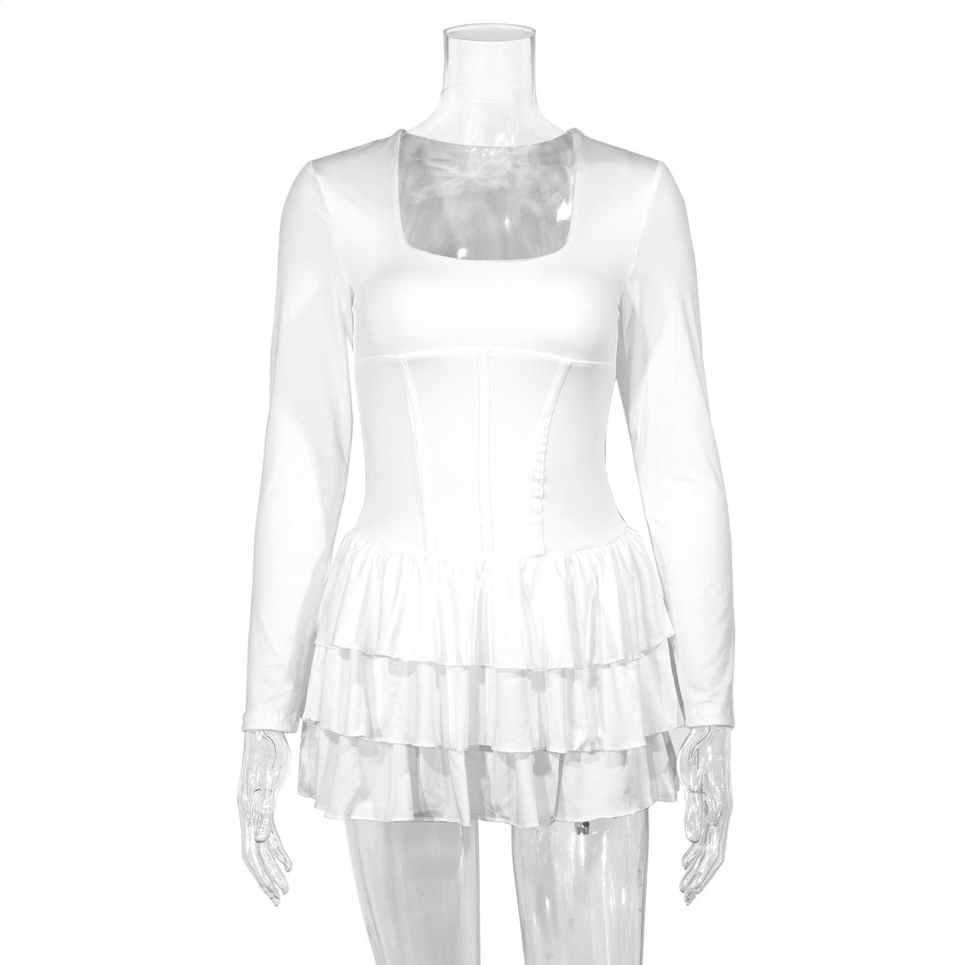 Damen Raffiniertes Wickelkleid mit Rüschendetails und tiefem Ausschnitt Echo Archiv