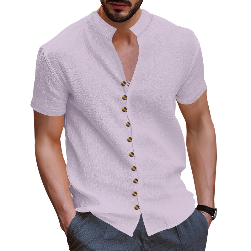 Herren Kurzarmhemd mit modernen Knopfdetails Echoarchiv
