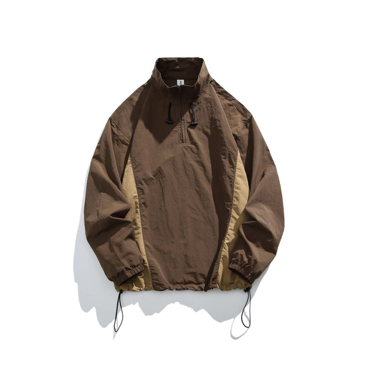 Herren leichter Nylon-Anorak mit Halbreißverschluss, Kordelzugsaum und Raglanärmeln Echo Archiv