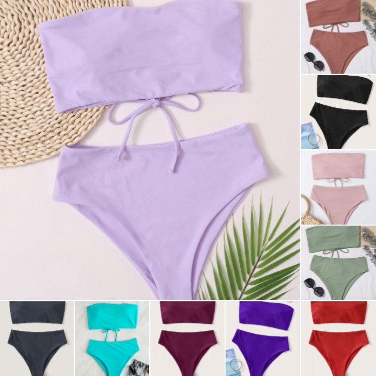Damen Bandeau-Bikini mit hochgeschnittenem Unterteil Echo Archiv