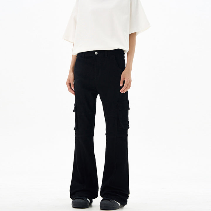 Damen Cargohose im Flared-Cut mit Utility-Taschen und verlängertem Saum Echo Archiv