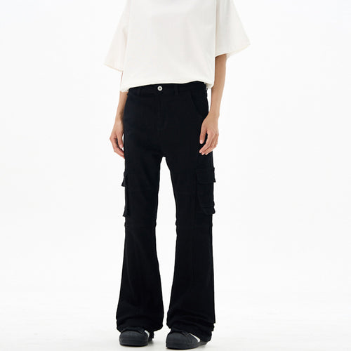 Damen Cargohose im Flared-Cut mit Utility-Taschen und verlängertem Saum Echo Archiv