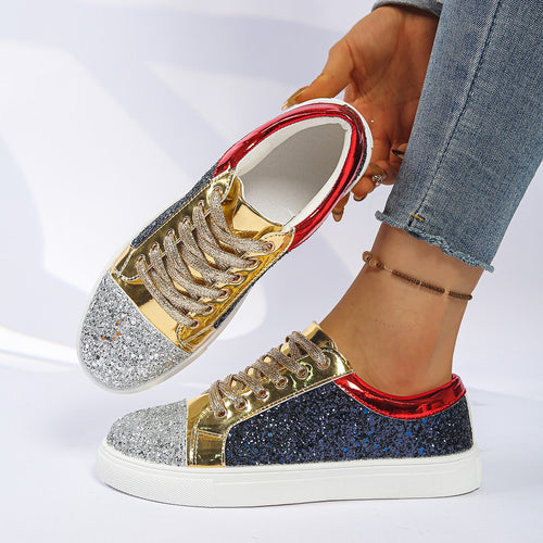Damen  Glitzer-Sneaker mit funkelnder Zehenkappe, metallic-Overlays und gepolstertem Komfortfußbett Echo Archiv