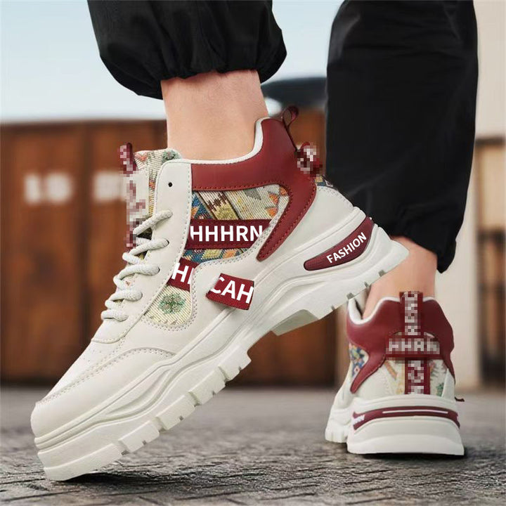 Herren Plateau-Sneaker mit Ethno-Gewebeeinsätzen Echoarhiv