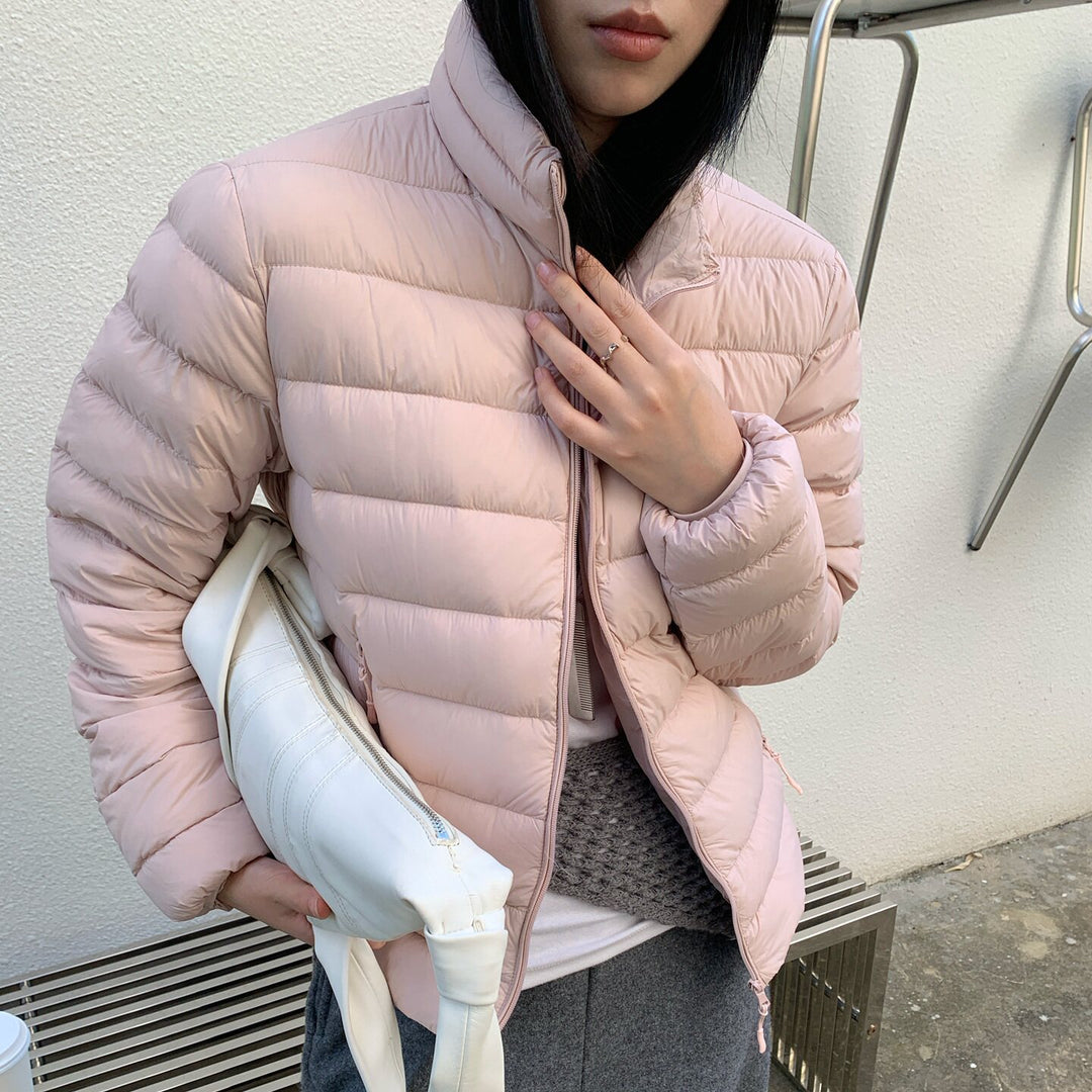Damen leicht wattierte Steppjacke mit hohem Kragen Echoarchiv