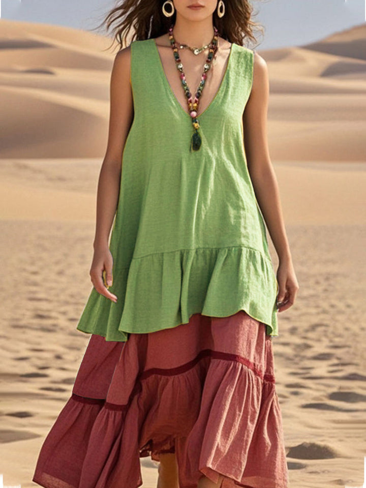 Damen lässiges Maxikleid mit voluminösem Saum Echo Archiv