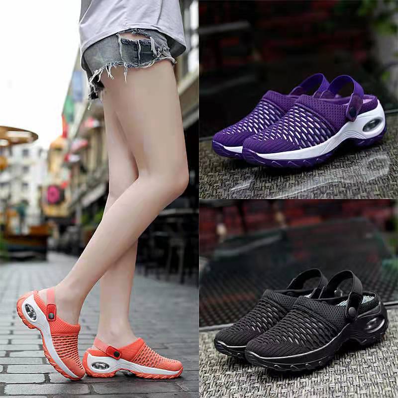 Damen Atmungsaktive Strick-Clogs mit verstellbarem Fersenriemen und stoßdämpfender Komfortsohle – Lioré