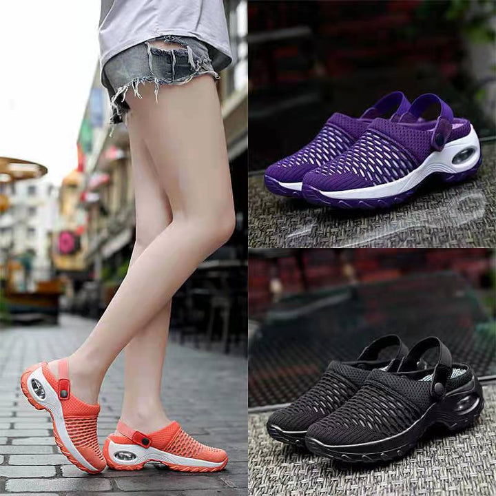 Damen Atmungsaktive Strick-Clogs mit verstellbarem Fersenriemen und stoßdämpfender Komfortsohle – Lioré
