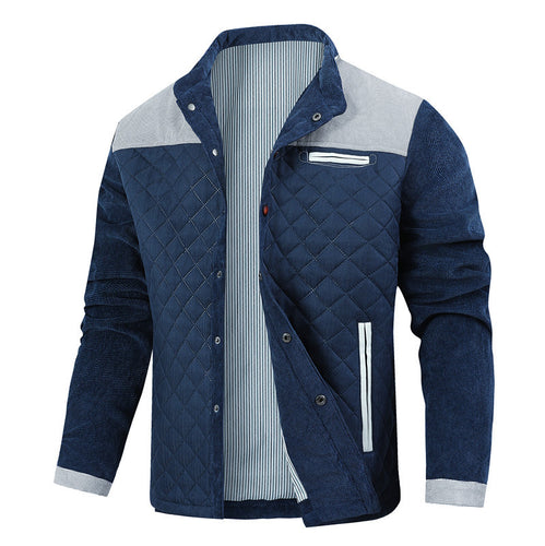 Herren gesteppte Freizeitjacke mit modischem Stehkragen und praktischen Taschen Echoarchiv