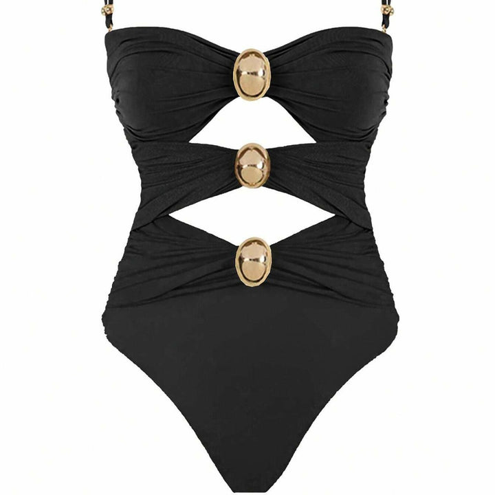 Damen Einteiler-Badeanzug mit raffinierten Cut-Outs und dekorativen Metallakzenten Echo Archiv