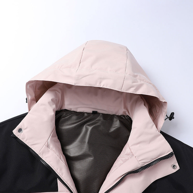 Herren Softshell-Isolationsjacke mit Kapuze, Kontrastbesatz und verstellbaren Klettverschluss-Manschetten – Taviero