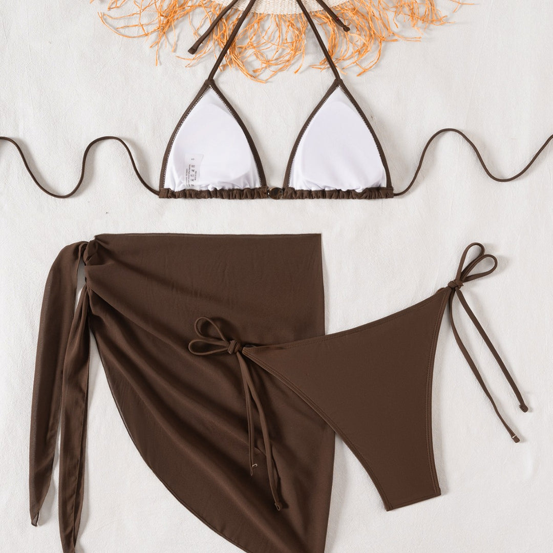 Damen Bikini-Set mit verstellbaren Trägern und elegantem knotendem Unterteil Echo Archiv