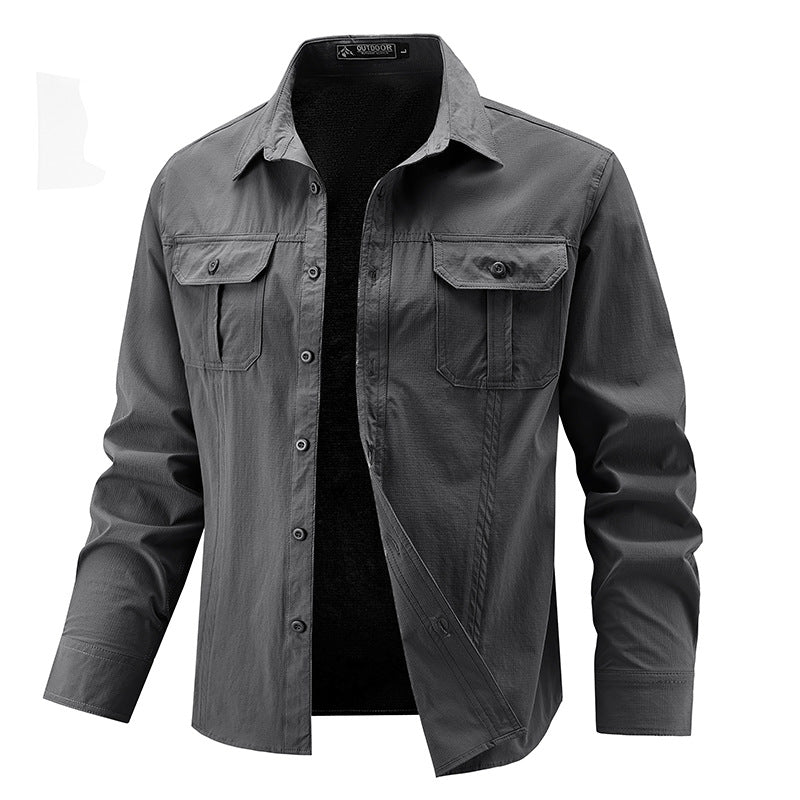 Herren Lässige Hemdjacke mit Brusttaschen Echo Archiv