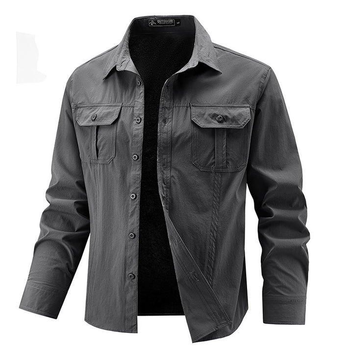 Herren Lässige Hemdjacke mit Brusttaschen Echo Archiv