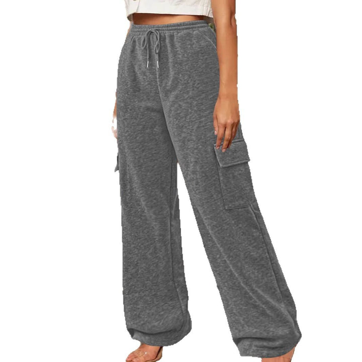 Damen Weiche Cargo-Loungehose mit elastischem Bund und weitem Bein Echoarchiv