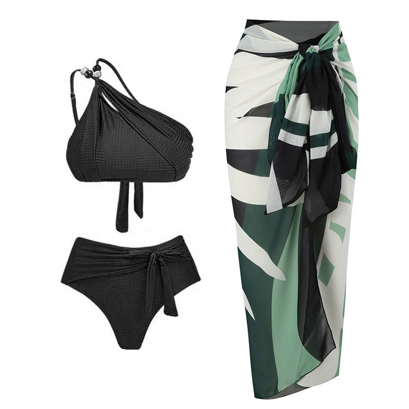 Damen Hochgeschnittener Bikini mit asymmetrischem Schnitt und raffiniertem Wickel-Design Echo Archiv