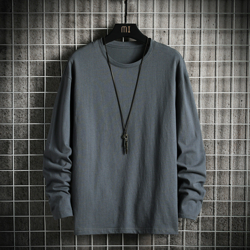 Herren nan lässiges Baumwoll-Basic-Langarmshirt mit Rundhals, Relaxed Fit und verstärkter Saumverarbeitung Echo Archiv