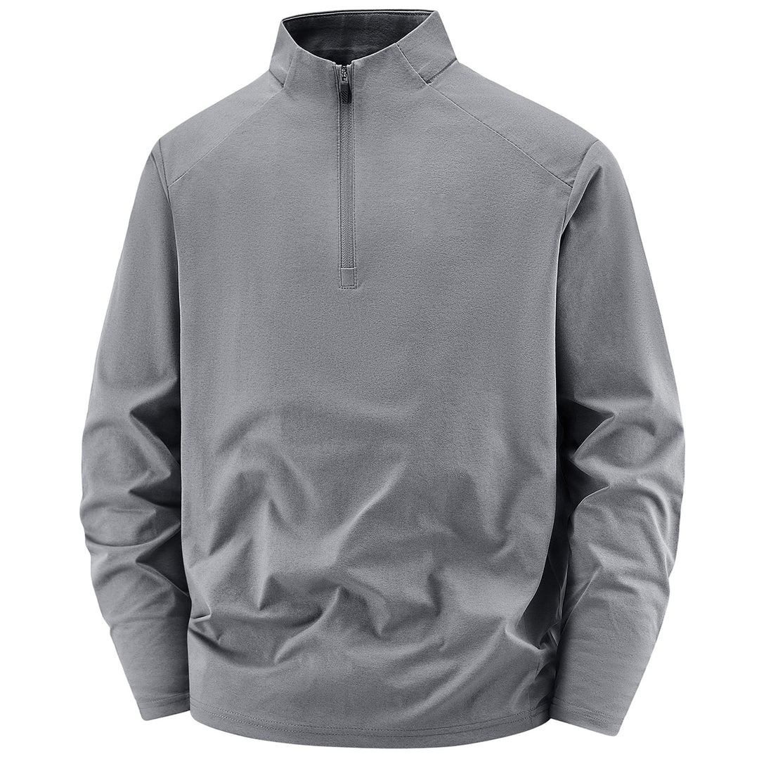 Herren Langarm-Halbreißverschluss-Performance-Pullover mit Stehkragen und technischem Stretch Echoarchiv