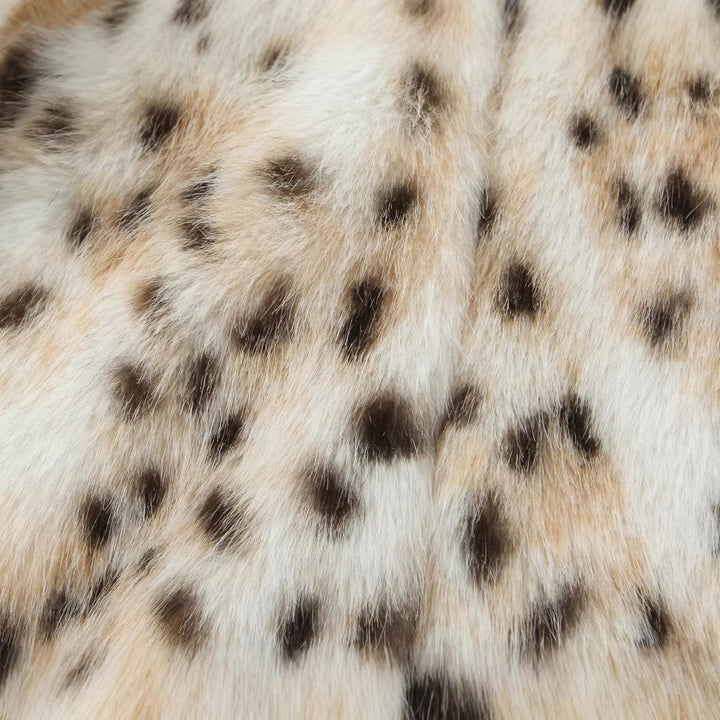 Damen langer Kunstfellmantel im Leopardenmuster mit Oversize-Schnitt Echoarchiv
