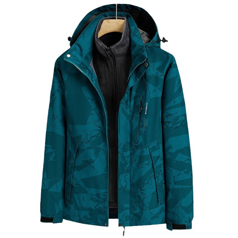 Herren Wasserabweisende Outdoor-Jacke mit integrierter Fleece-Innenjacke Echo Archiv