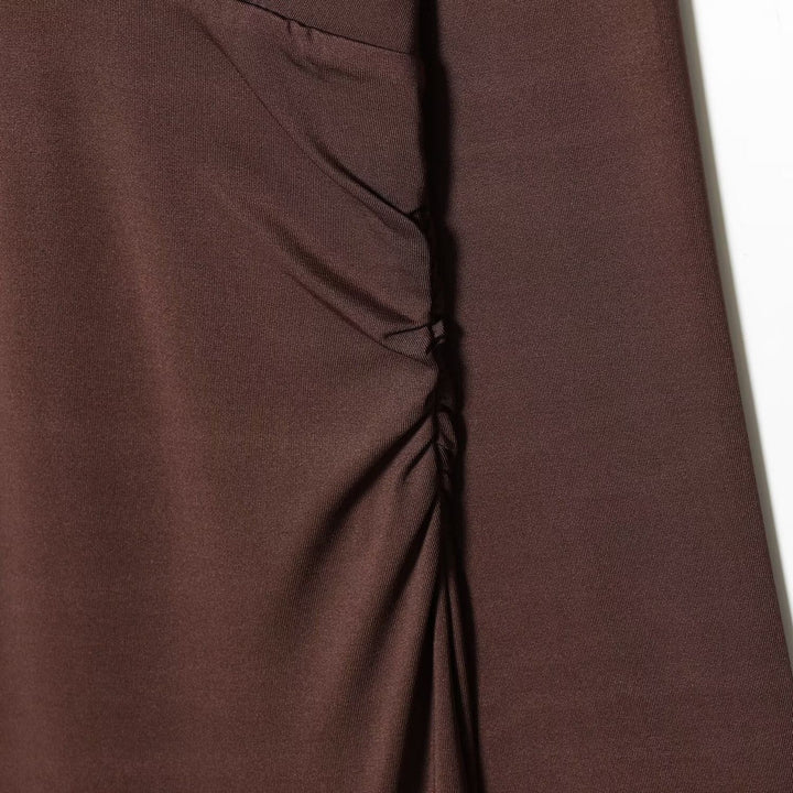 Damen Maxikleid mit tiefem V-Ausschnitt und drapierten Details Echo Archiv
