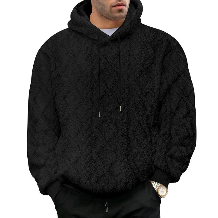 Herren Hoodiekapuzenpullover aus kuscheligem Material mit Struktur Echoarchiv
