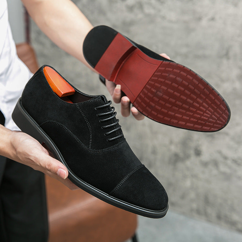 Herren elegante Veloursleder Oxford-Halbschuhe mit Kaptoefen-Detail, gepolstertem Komfortfußbett und rutschfester Gummisohle Echo Archiv
