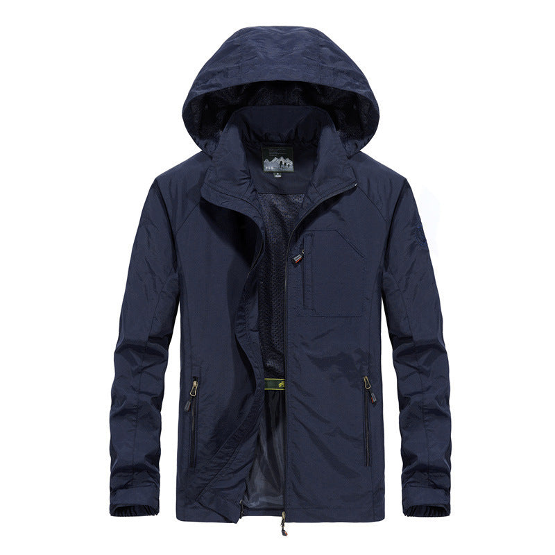 Herren Leichte Kapuzen-Outdoorjacke im technischen Look mit atmungsaktivem Meshfutter und Reißverschlusstaschen – Taviero