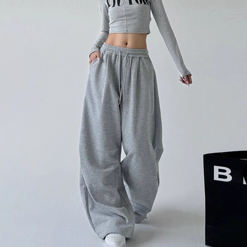 Damen weite Jogginghose mit extra weitem Bein und Kordelzugbund aus French Terry – Avélisse