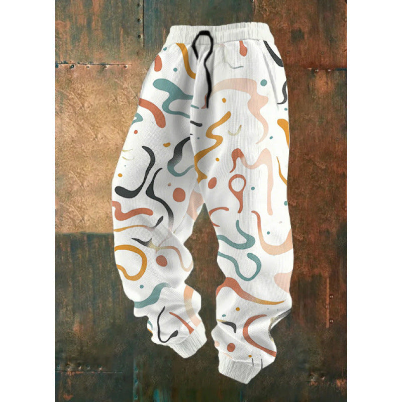 Damen Bequeme Freizeithose mit kreativem Druck Echoarchiv
